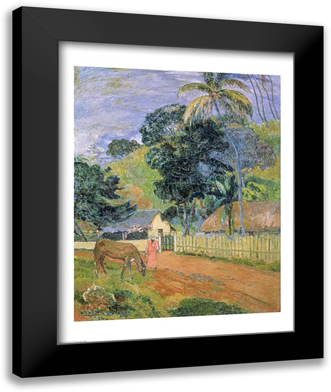 Landscape, 1899 22x28 Black Modern Wood Framed Art Print Poster by Gauguin, Paul