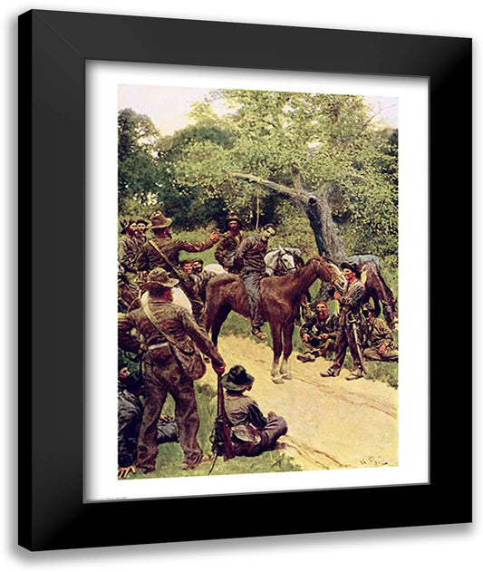 They Talked It Over - With Me Sitting on the Horse' 22x28 Black Modern Wood Framed Art Print Poster by Pyle, Howard