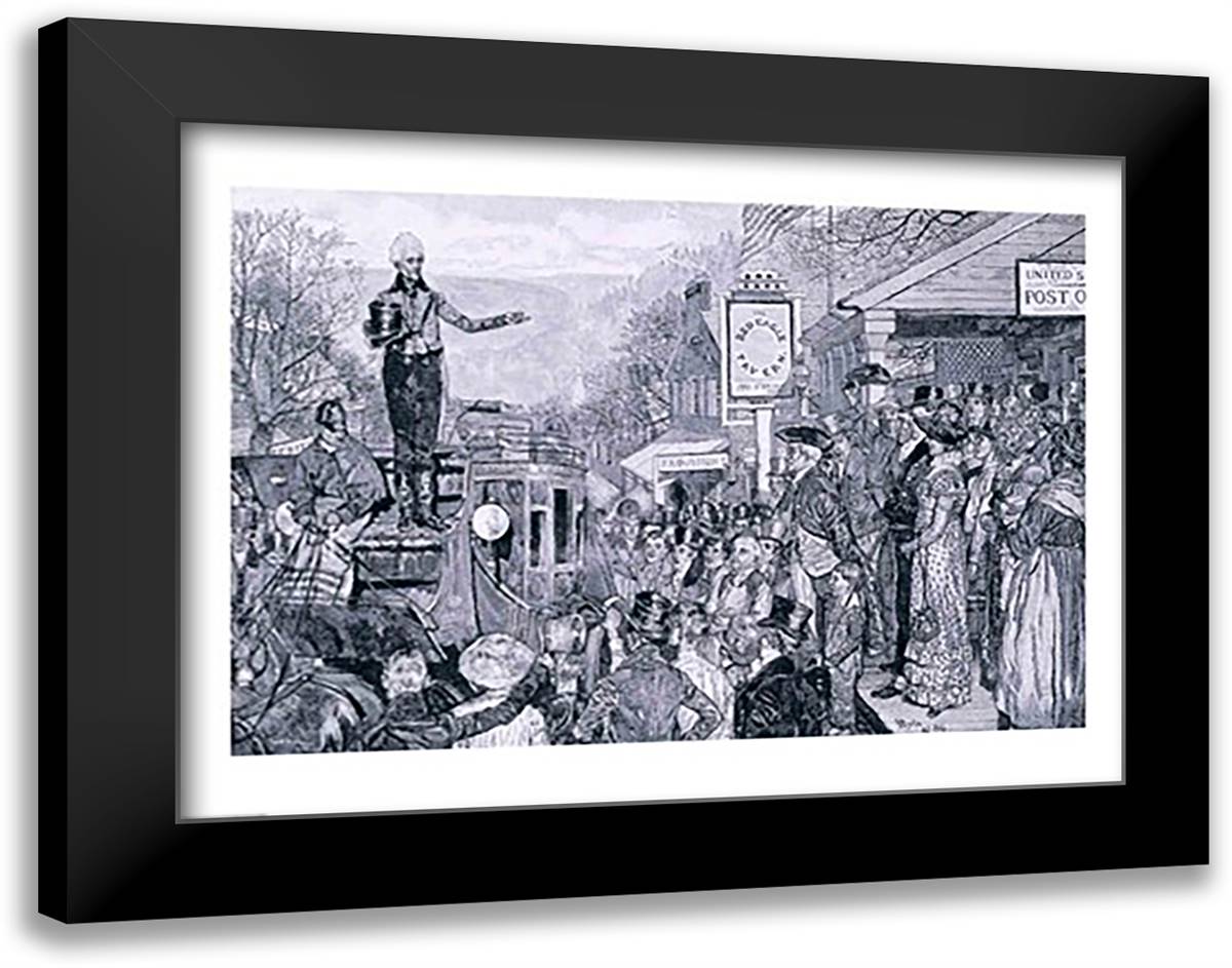 General Jackson, president-elect, on his way to Washington' 28x22 Black Modern Wood Framed Art Print Poster by Pyle, Howard