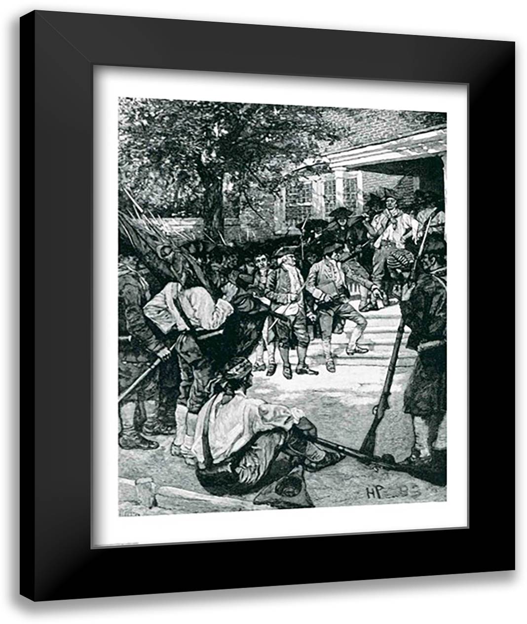 Shays's Mob in Possession of a Courthouse 22x28 Black Modern Wood Framed Art Print Poster by Pyle, Howard