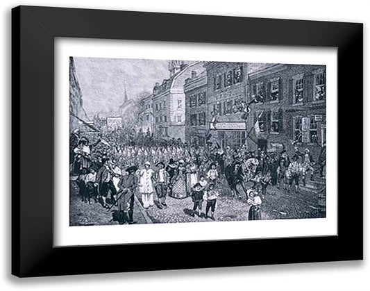 Carnival at Philadelphia, illustration from 'The Battle of Monmouth Court House' 28x22 Black Modern Wood Framed Art Print Poster by Pyle, Howard