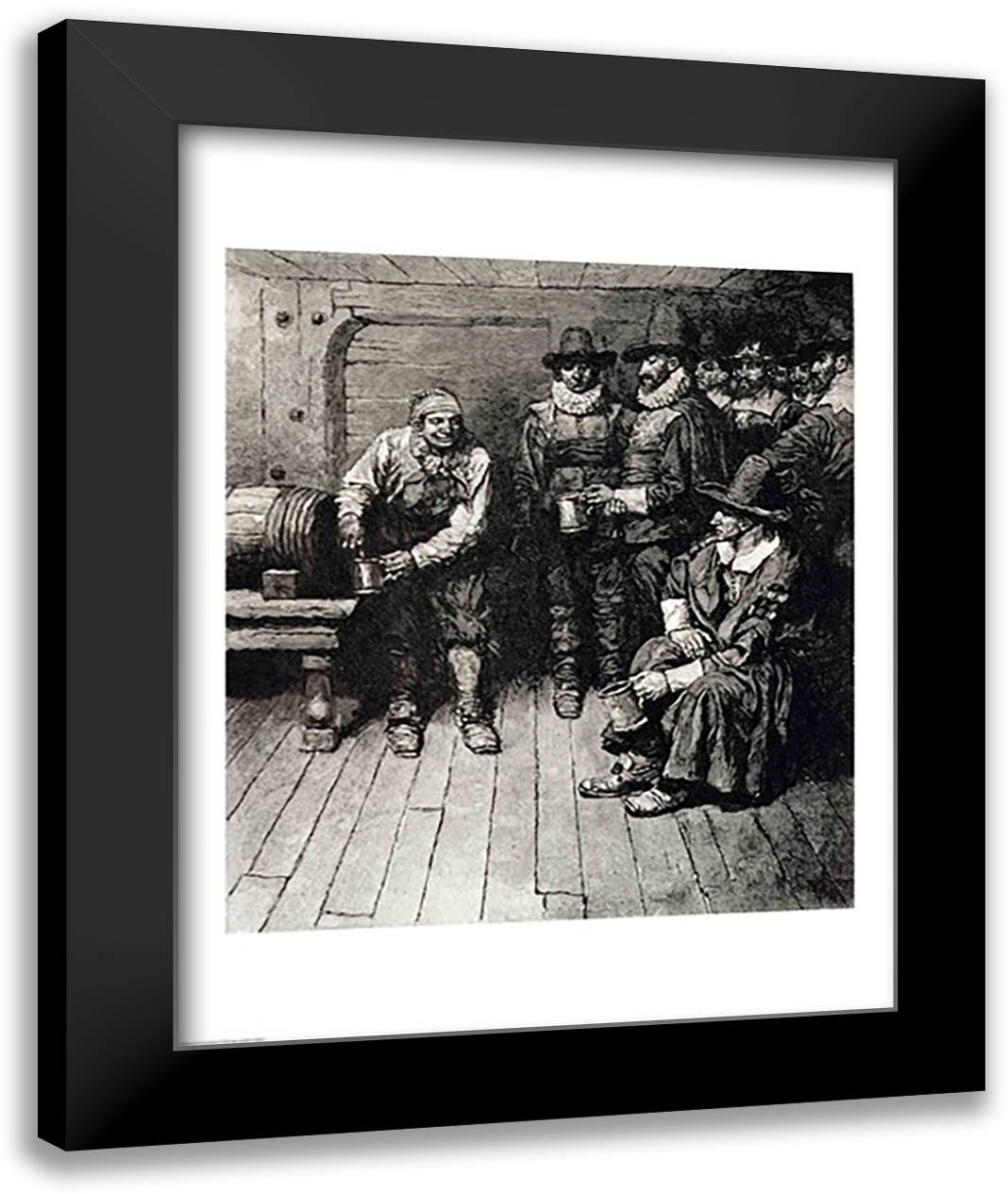 Christmas Morning in Old New York Before the Revolution 22x28 Black Modern Wood Framed Art Print Poster by Pyle, Howard