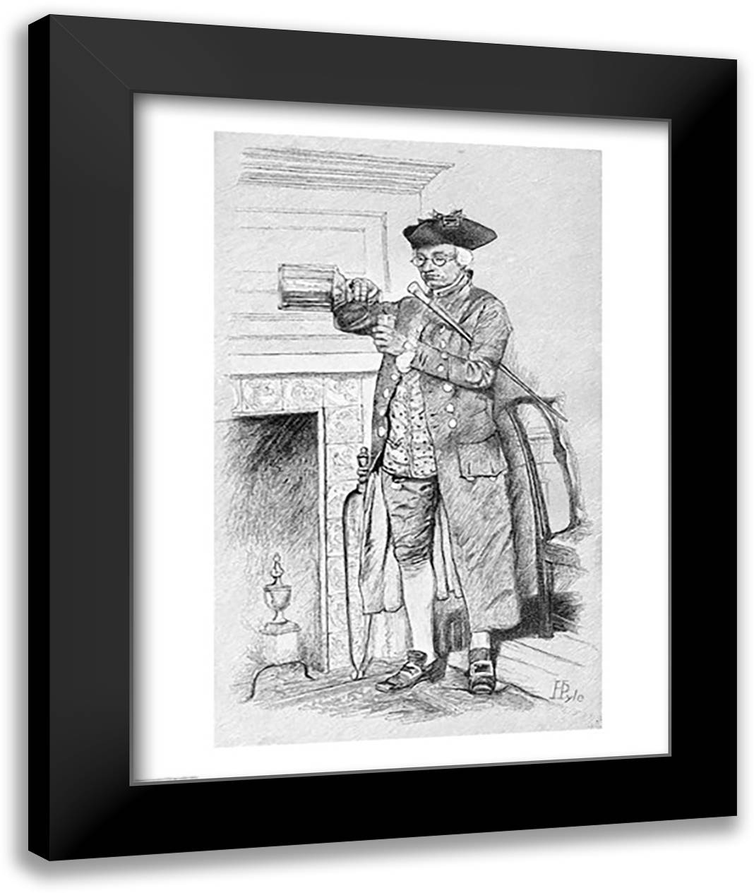 Mynheer's Morning Horn 22x28 Black Modern Wood Framed Art Print Poster by Pyle, Howard