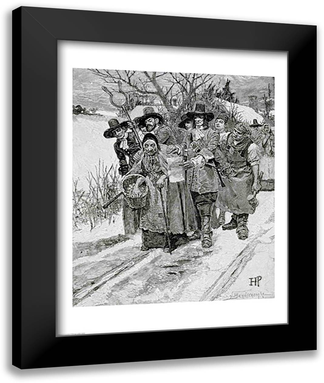 Arresting a Witch 22x28 Black Modern Wood Framed Art Print Poster by Pyle, Howard