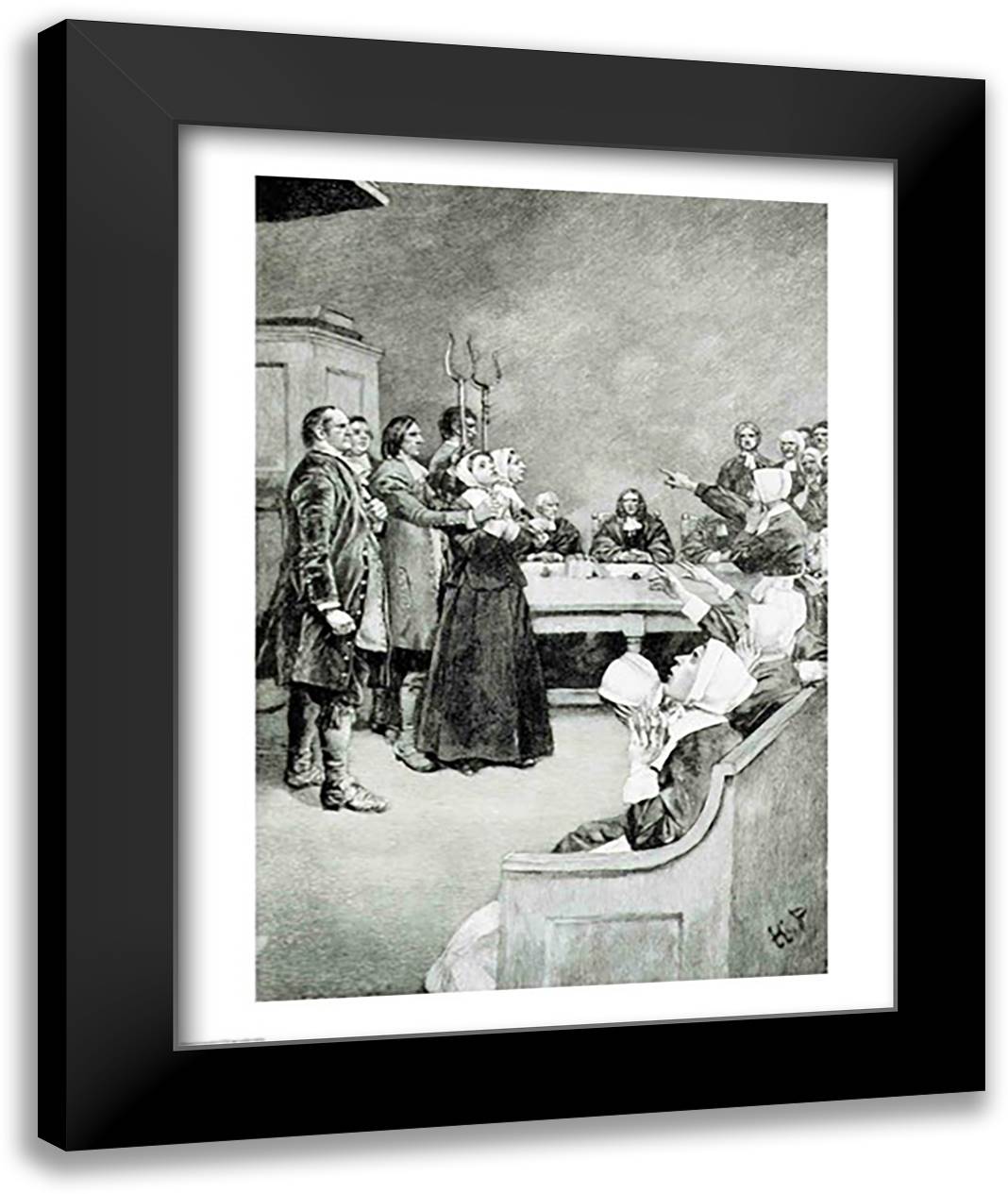 The Trial of a Witch 22x28 Black Modern Wood Framed Art Print Poster by Pyle, Howard
