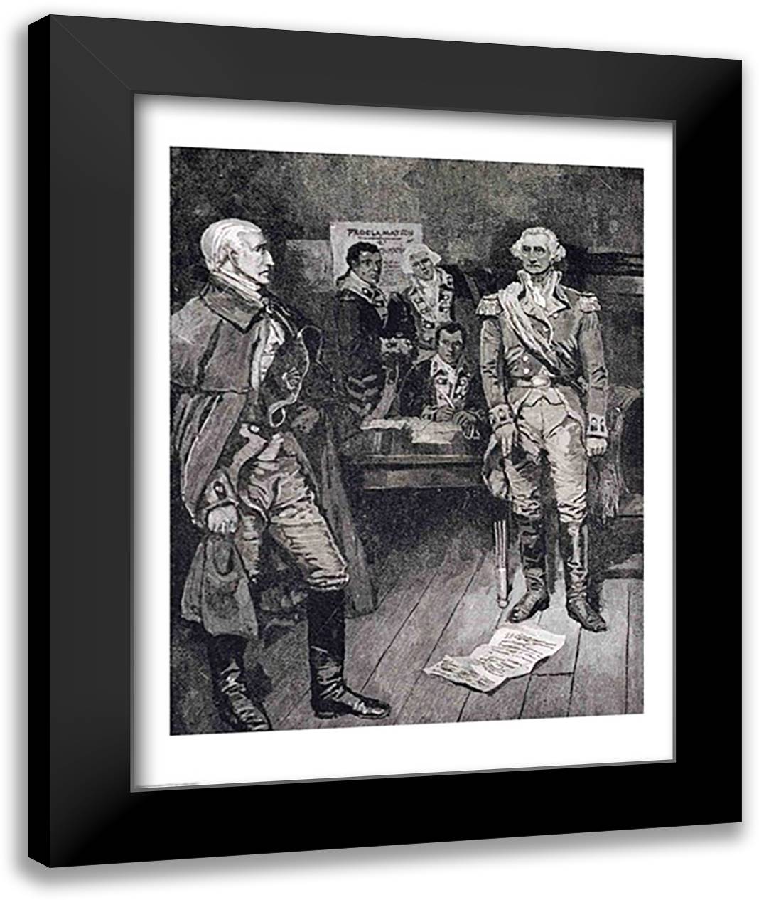 Washington Refusing a Dictatorship 22x28 Black Modern Wood Framed Art Print Poster by Pyle, Howard