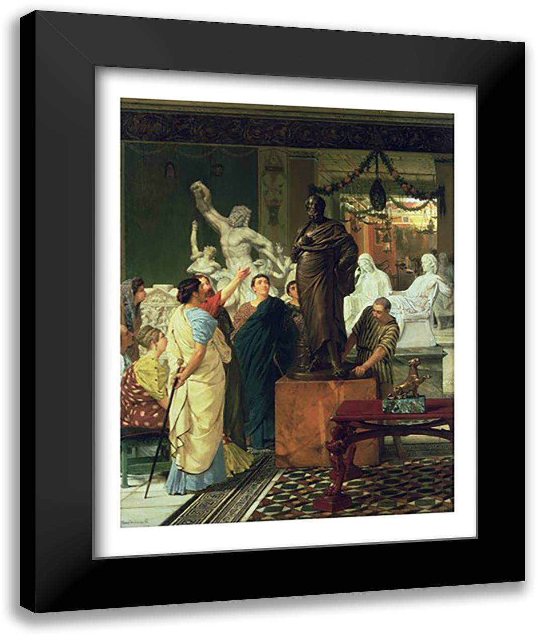 Dealer in Statues 22x28 Black Modern Wood Framed Art Print Poster by Alma-Tadema, Sir Lawrence