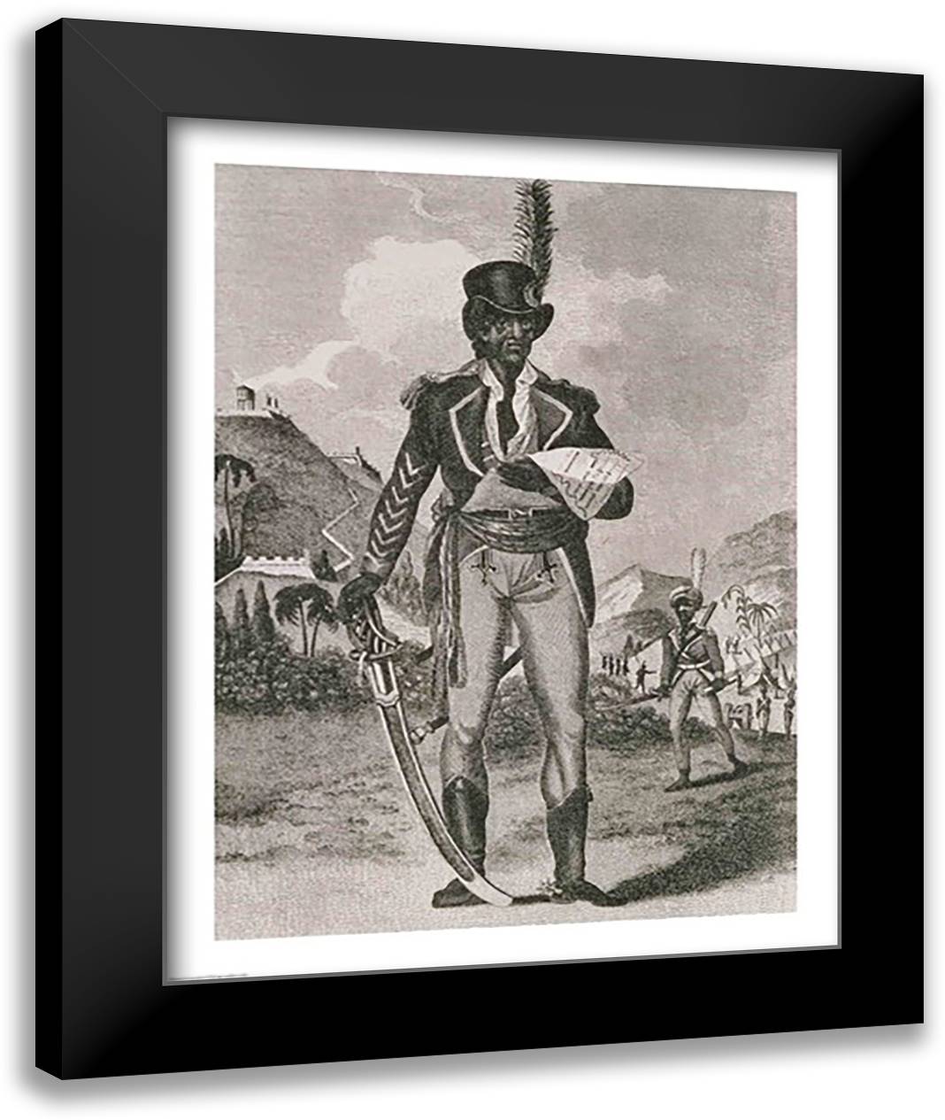 Portrait of Francois Dominique Toussaint-Louverture 22x28 Black Modern Wood Framed Art Print Poster