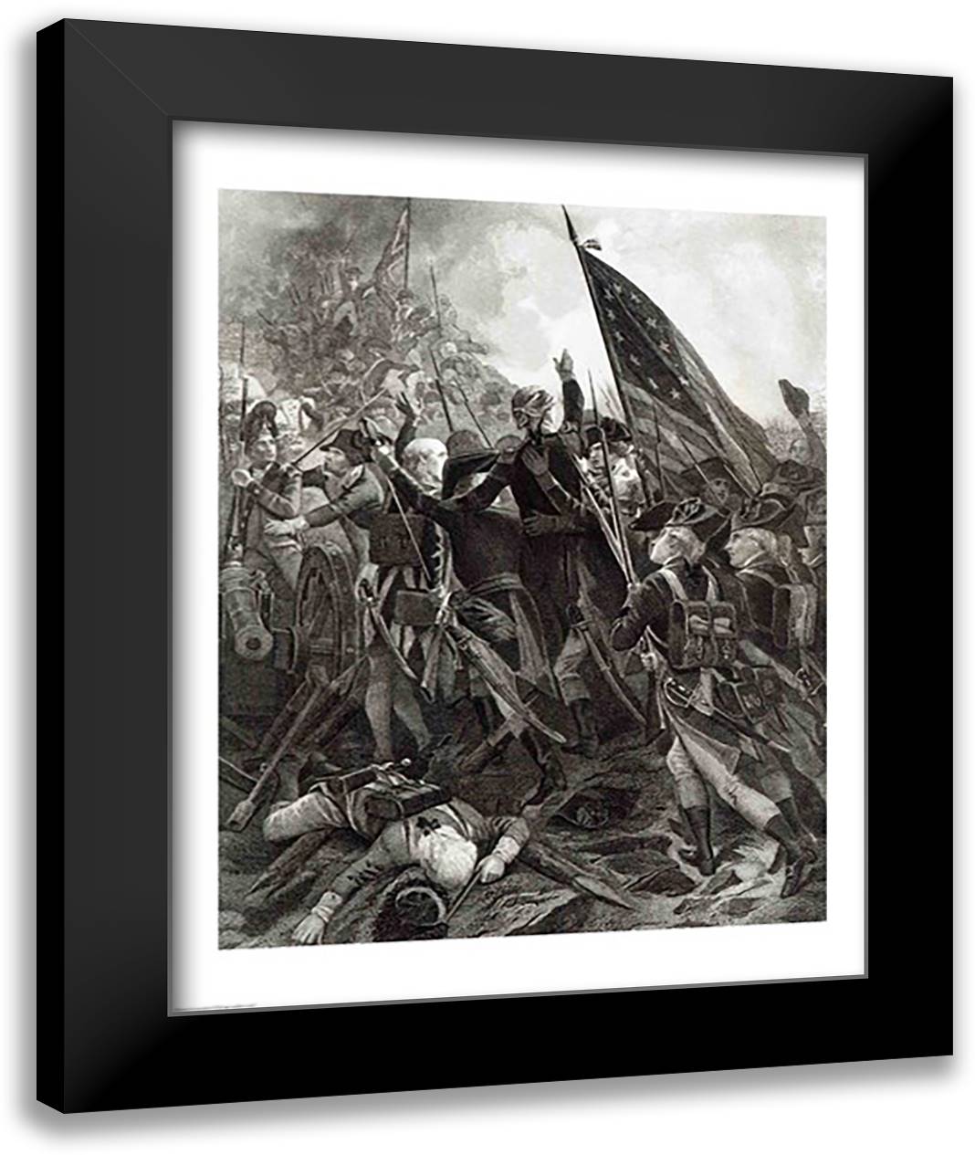 Storming of Stony Point, July 1779 22x28 Black Modern Wood Framed Art Print Poster