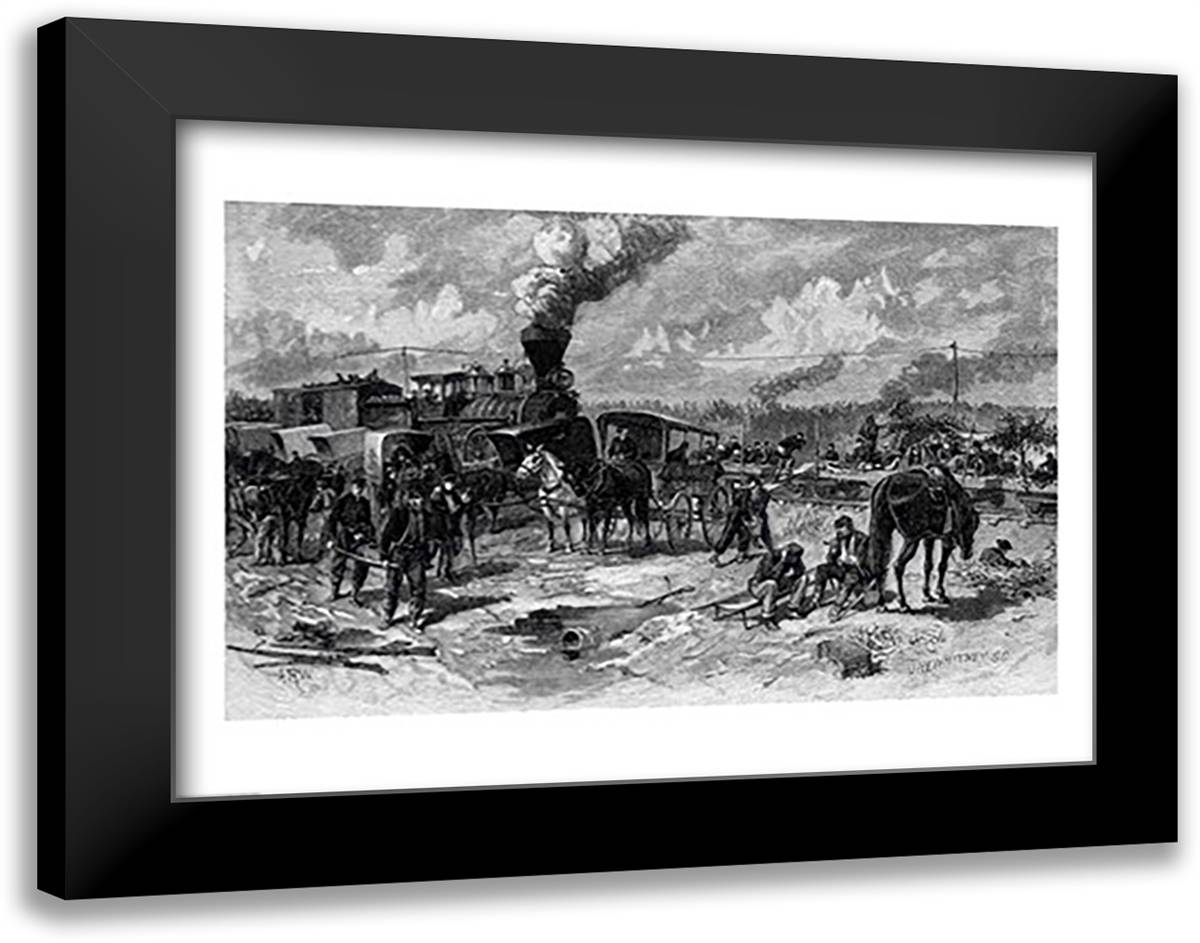 After the Battle of Seven Pines, June 1862 28x22 Black Modern Wood Framed Art Print Poster