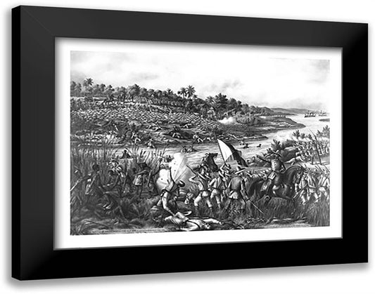 Battle of Paceo 28x22 Black Modern Wood Framed Art Print Poster