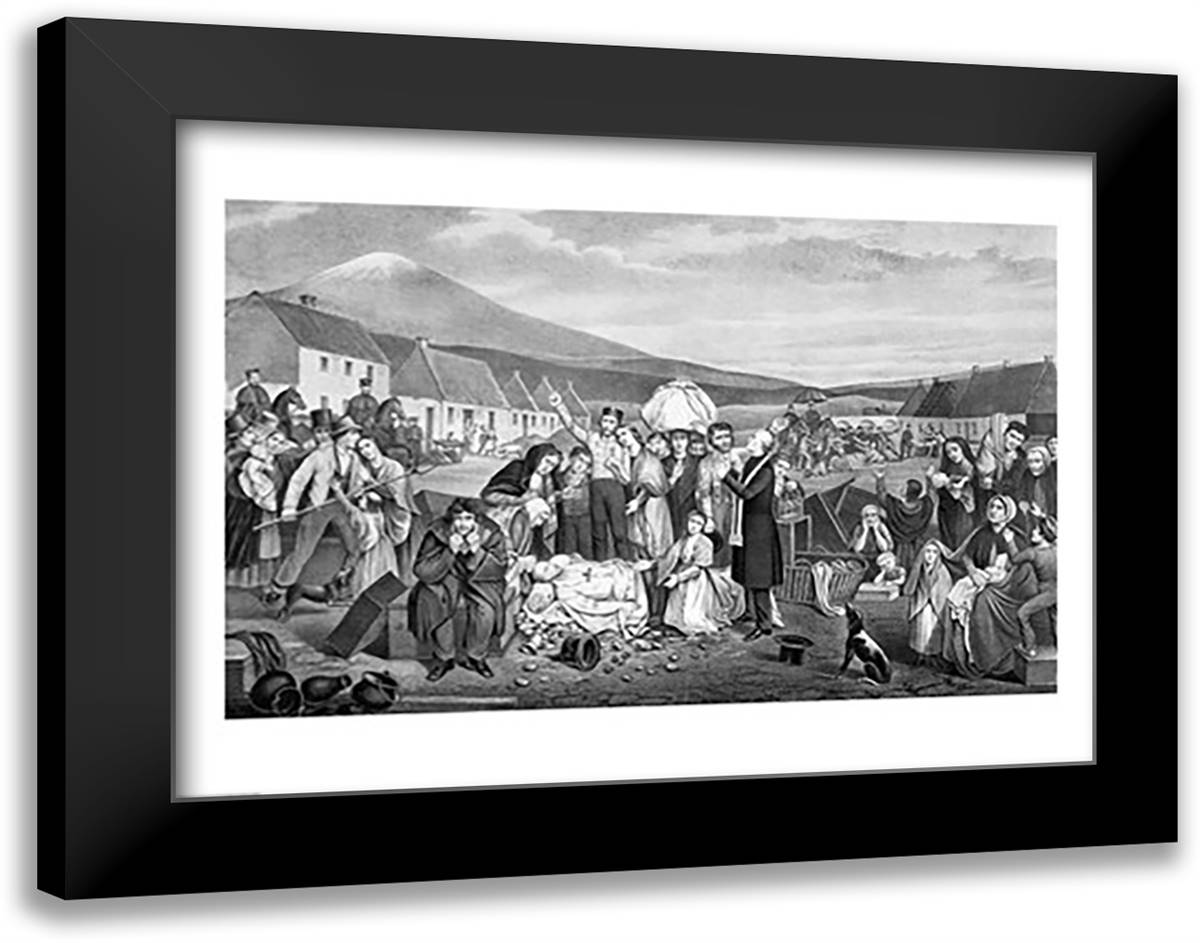 The Eviction: A Scene from Life in Ireland 28x22 Black Modern Wood Framed Art Print Poster