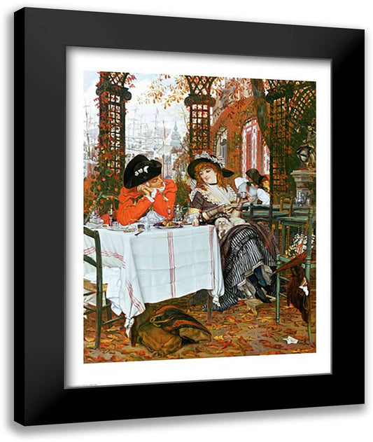 A Luncheon 22x28 Black Modern Wood Framed Art Print Poster by Tissot, James