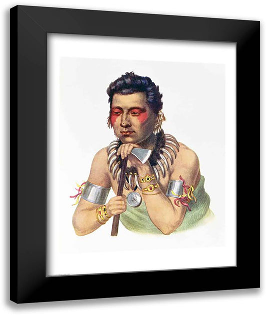 Young Ma-Has-Ka, Chief of the Iowas 22x28 Black Modern Wood Framed Art Print Poster