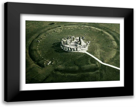 Stonehenge from the air 28x22 Black Modern Wood Framed Art Print Poster