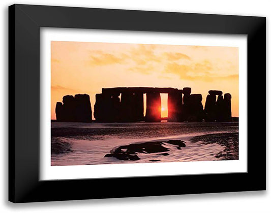 Stonehenge, Winter Solstice 28x22 Black Modern Wood Framed Art Print Poster