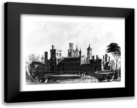 Smithsonian Institution from the South West 28x22 Black Modern Wood Framed Art Print Poster