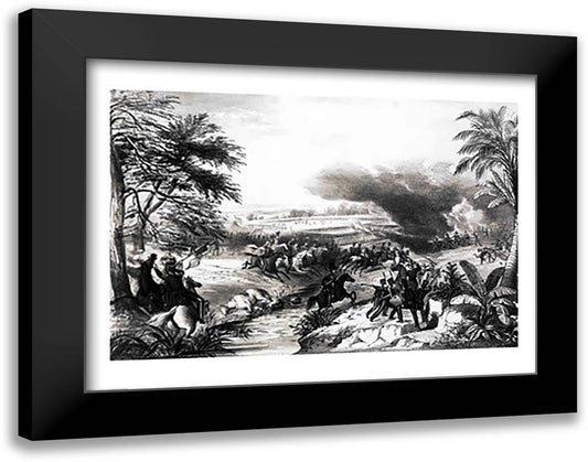 Battle of Palo Alto 28x22 Black Modern Wood Framed Art Print Poster