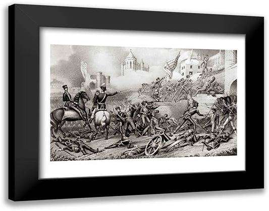 Storming of Monterey 28x22 Black Modern Wood Framed Art Print Poster