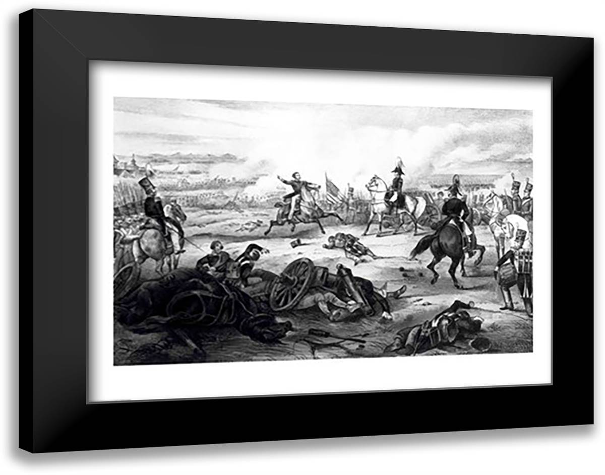 Battle of Mill El Rey 28x22 Black Modern Wood Framed Art Print Poster