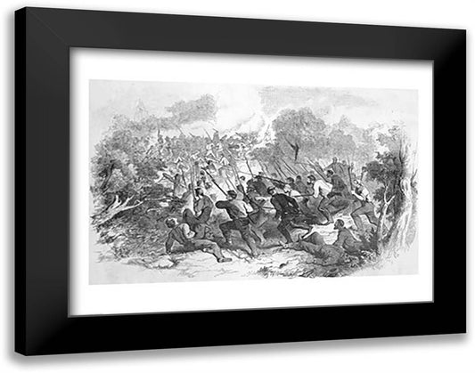 The Battle at Bull Run 28x22 Black Modern Wood Framed Art Print Poster