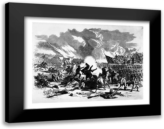 Great Battle at Wilson's Creek 28x22 Black Modern Wood Framed Art Print Poster