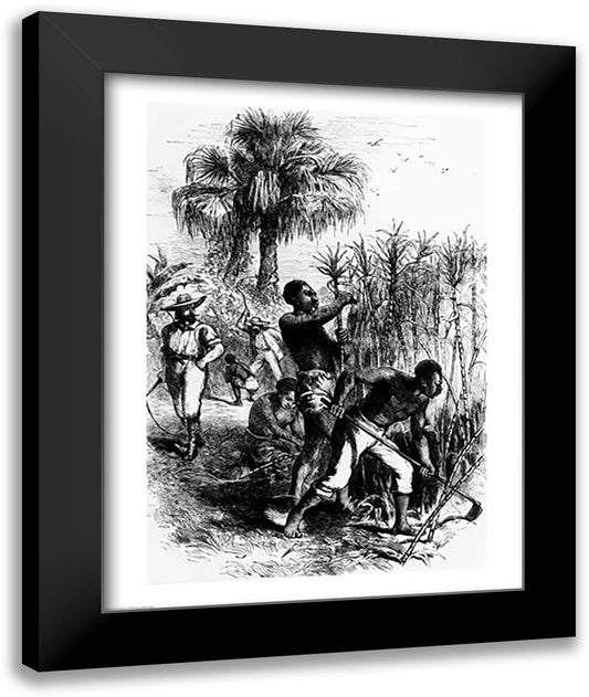 Slaves Working on a Plantation 22x28 Black Modern Wood Framed Art Print Poster