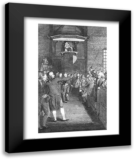 Town Meeting, c.1770 22x28 Black Modern Wood Framed Art Print Poster