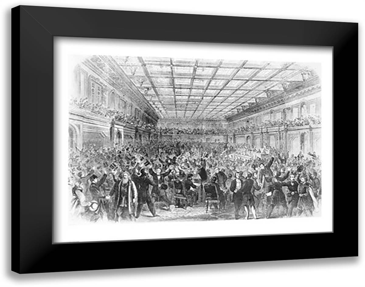 Exciting Scene in the House of Representatives 28x22 Black Modern Wood Framed Art Print Poster