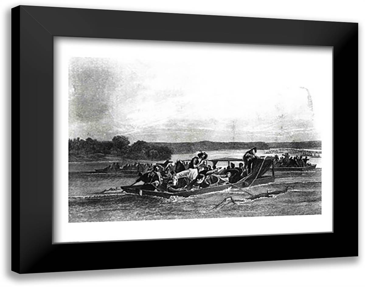 The Discovery of the Mississippi 28x22 Black Modern Wood Framed Art Print Poster