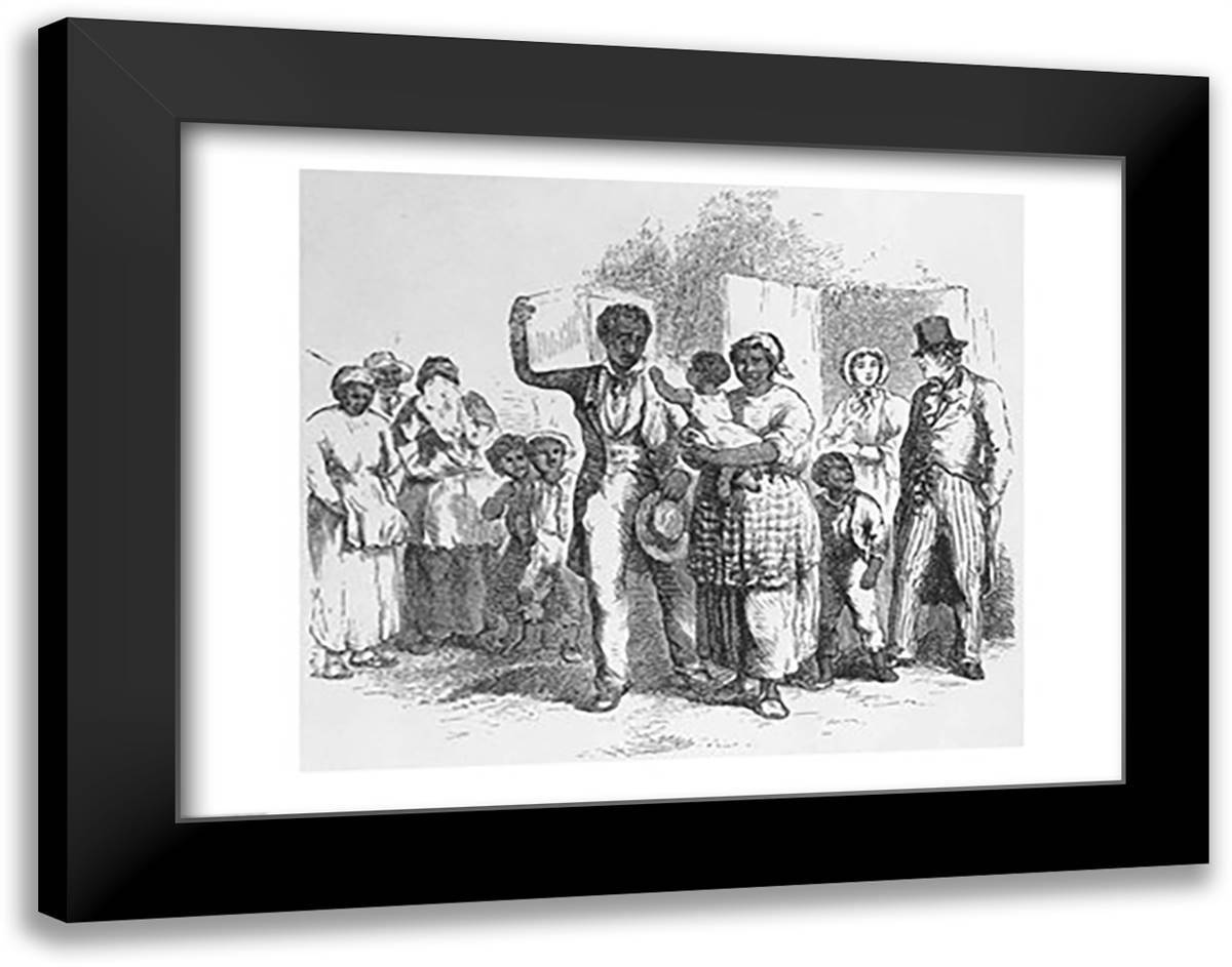 A Slave Father Sold Away from his Family 28x22 Black Modern Wood Framed Art Print Poster