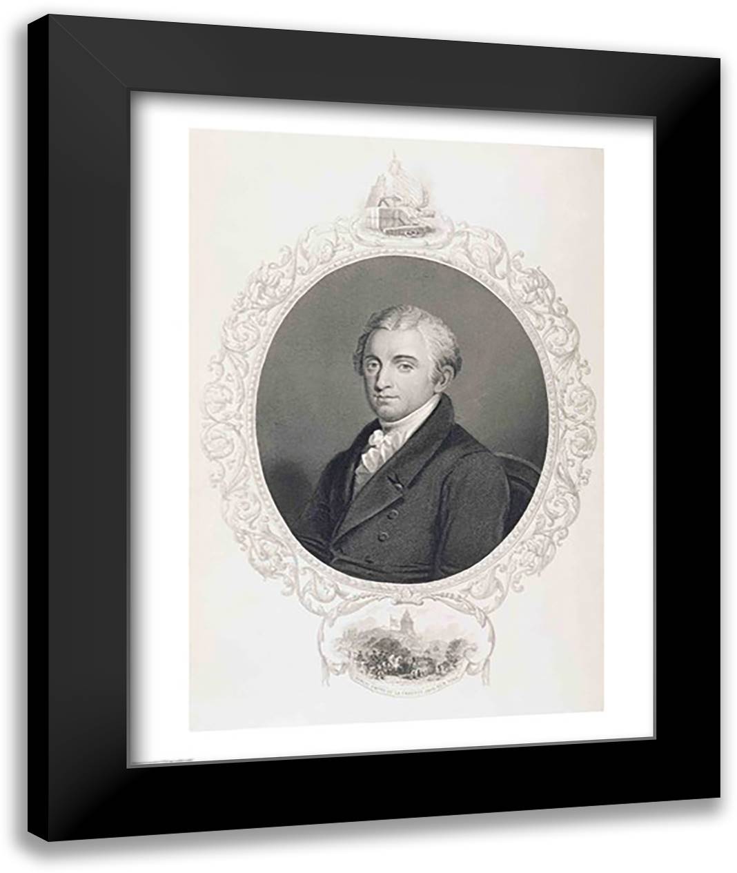 James Monroe 22x28 Black Modern Wood Framed Art Print Poster
