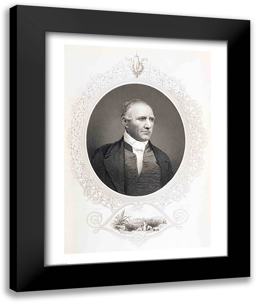 General Samuel Houston 22x28 Black Modern Wood Framed Art Print Poster