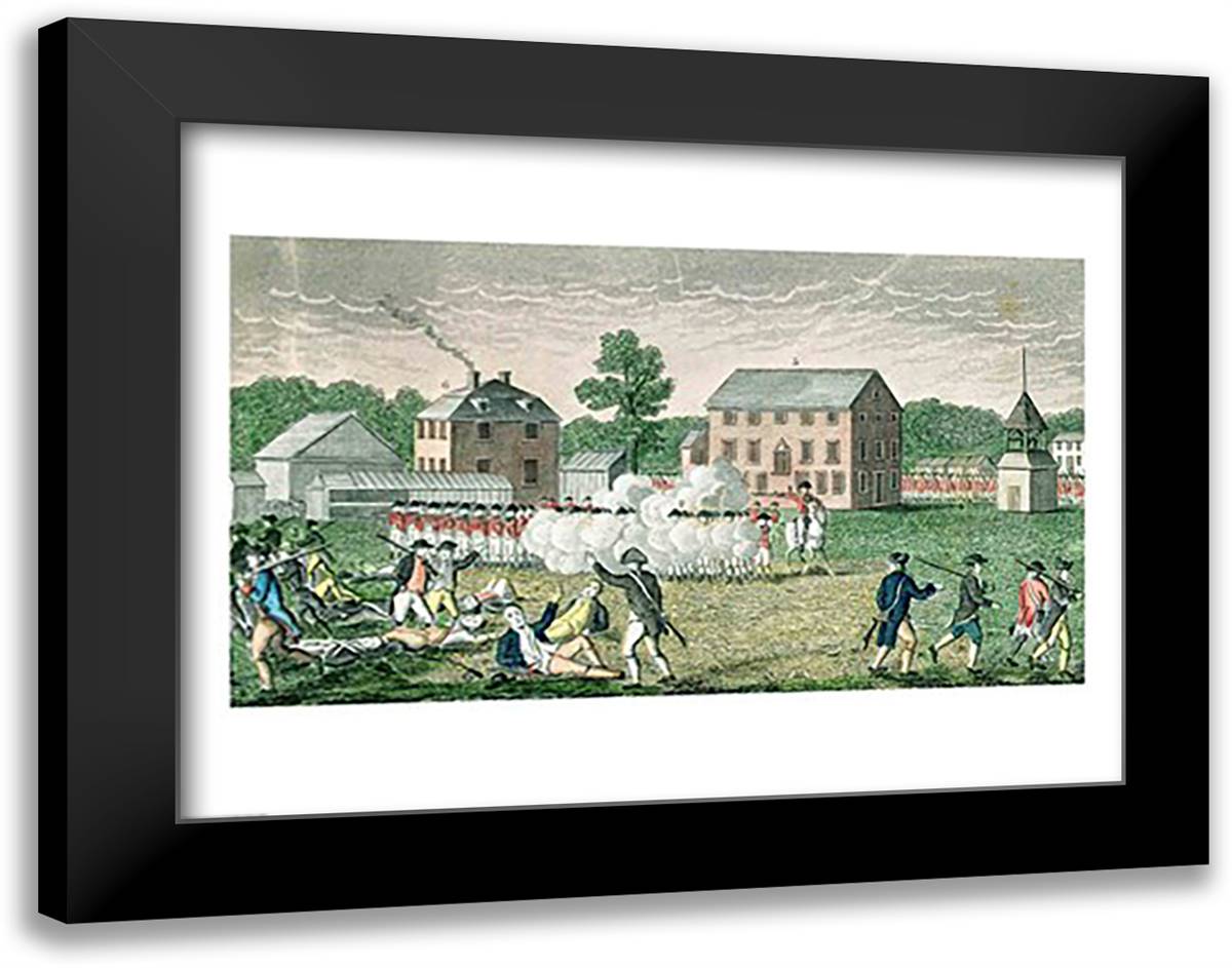 The Battle of Lexington 28x22 Black Modern Wood Framed Art Print Poster