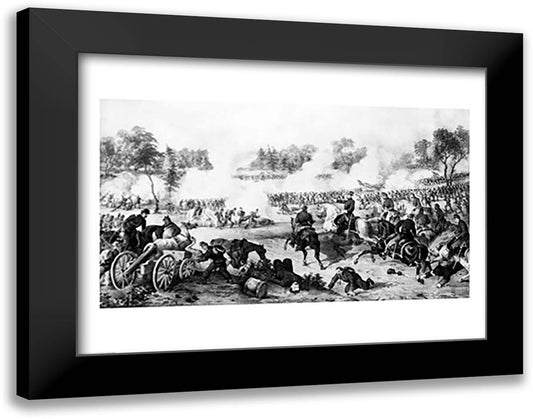 The Battle of the Wilderness 28x22 Black Modern Wood Framed Art Print Poster