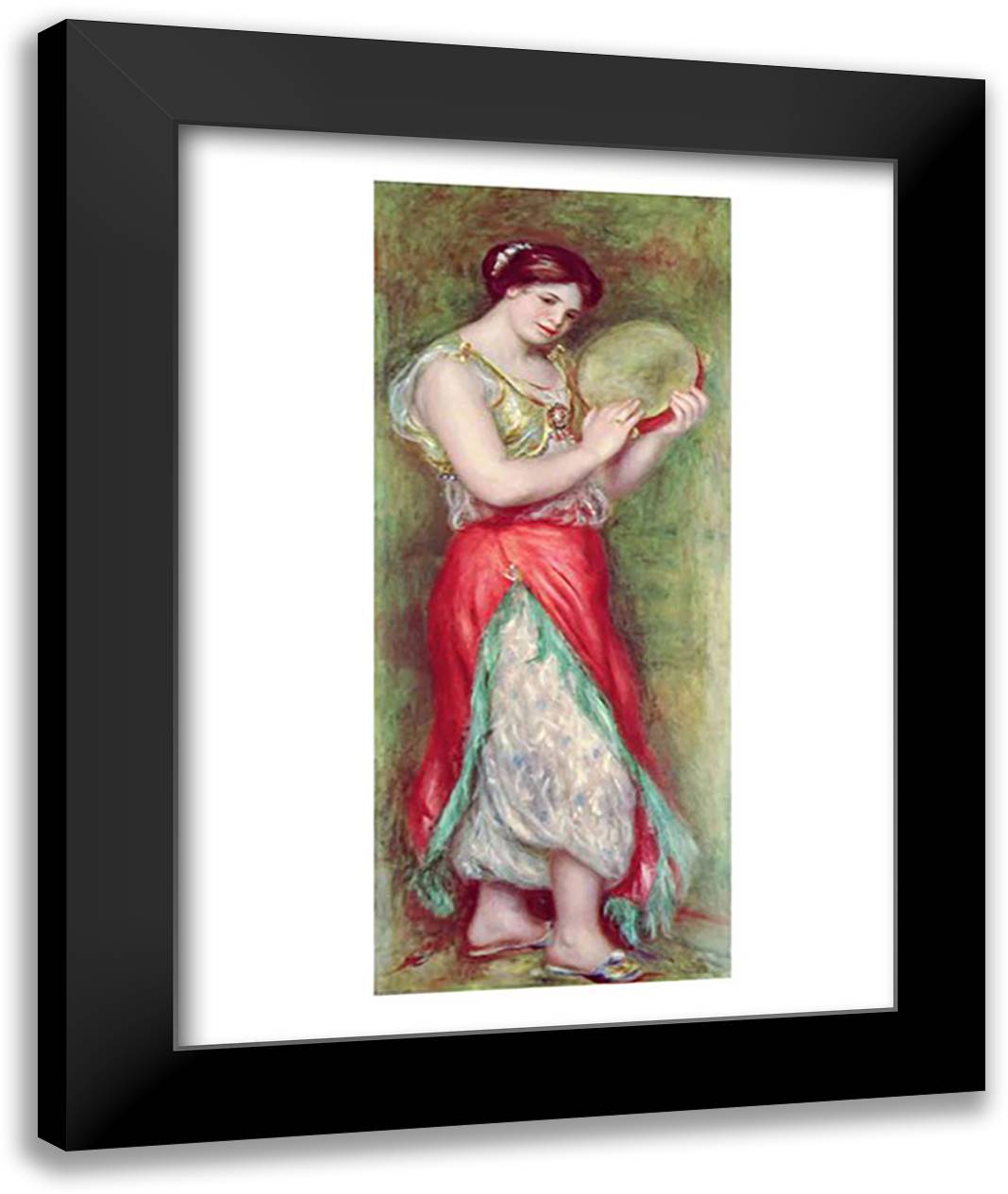 Dancing Girl with Tambourine, 1909 22x28 Black Modern Wood Framed Art Print Poster by Renoir, Pierre-Auguste