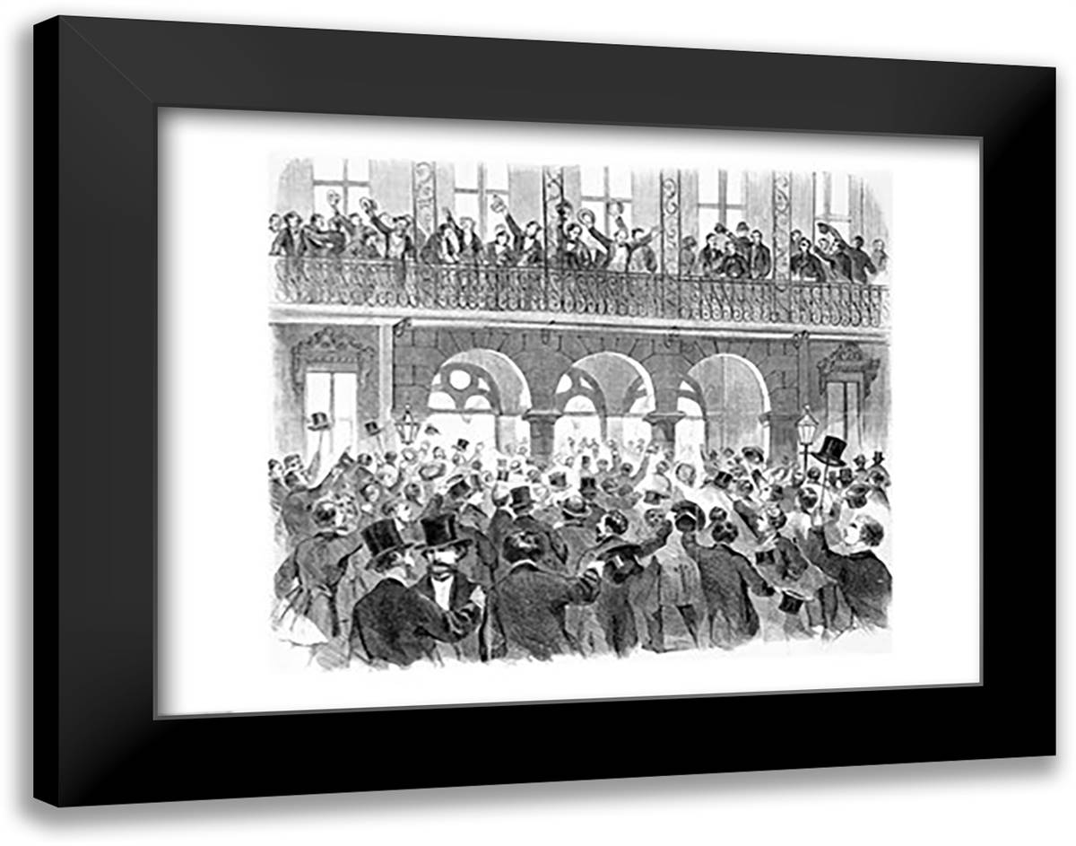 Secession Meeting in Front of the Mills House 28x22 Black Modern Wood Framed Art Print Poster