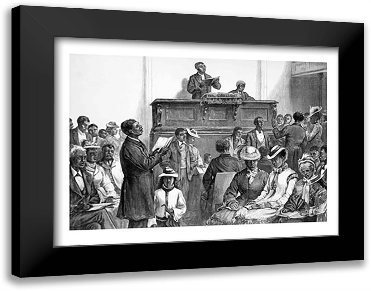 A Congregation at Washington 28x22 Black Modern Wood Framed Art Print Poster