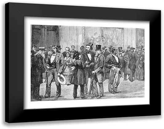 Scene in the Rotunda, Washington 28x22 Black Modern Wood Framed Art Print Poster