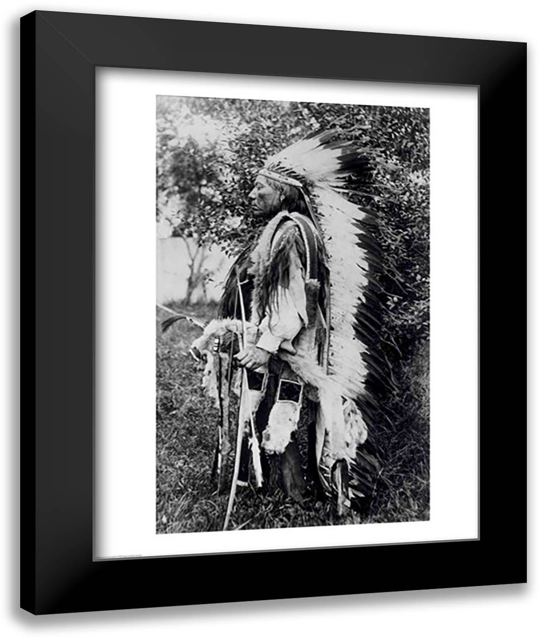 White Wolf, a Comanche Chief 22x28 Black Modern Wood Framed Art Print Poster