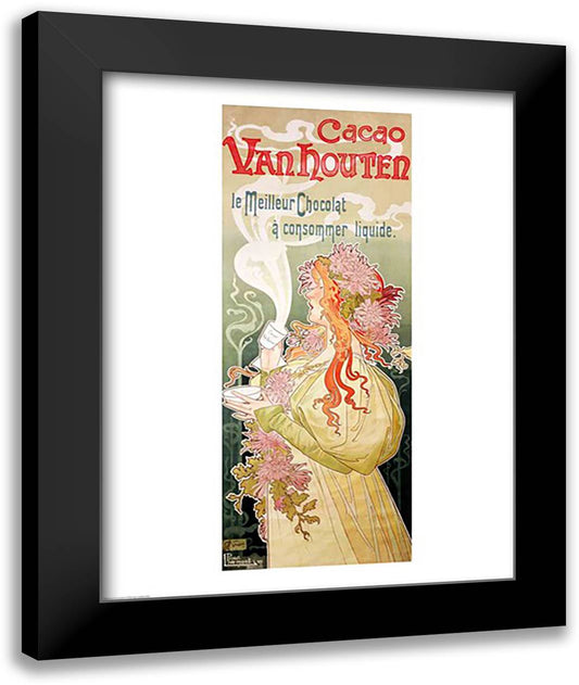 Poster advertising 'Cacao Van Houten', Belgium, 1897 22x28 Black Modern Wood Framed Art Print Poster by Livemont, Privat