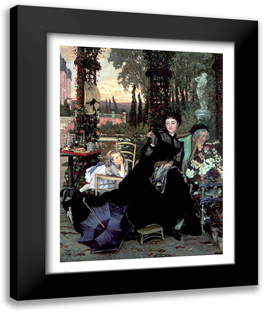 The Widow, 1868 22x28 Black Modern Wood Framed Art Print Poster by Tissot, James