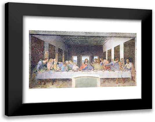 The Last Supper, 1495-97 (post restoration) 28x22 Black Modern Wood Framed Art Print Poster by da Vinci, Leonardo