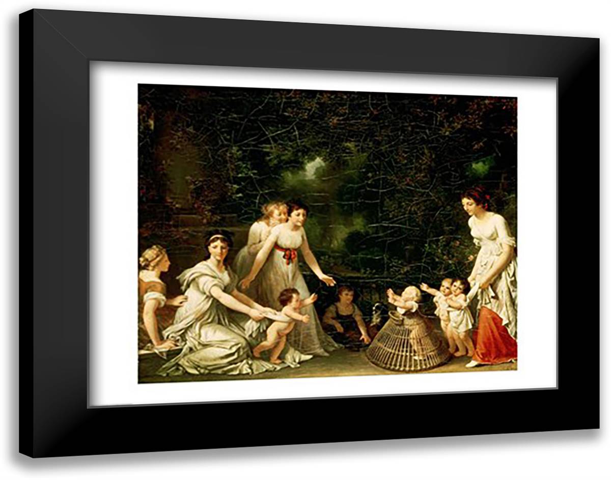 The First Steps 28x22 Black Modern Wood Framed Art Print Poster by Gerard, Marguerite
