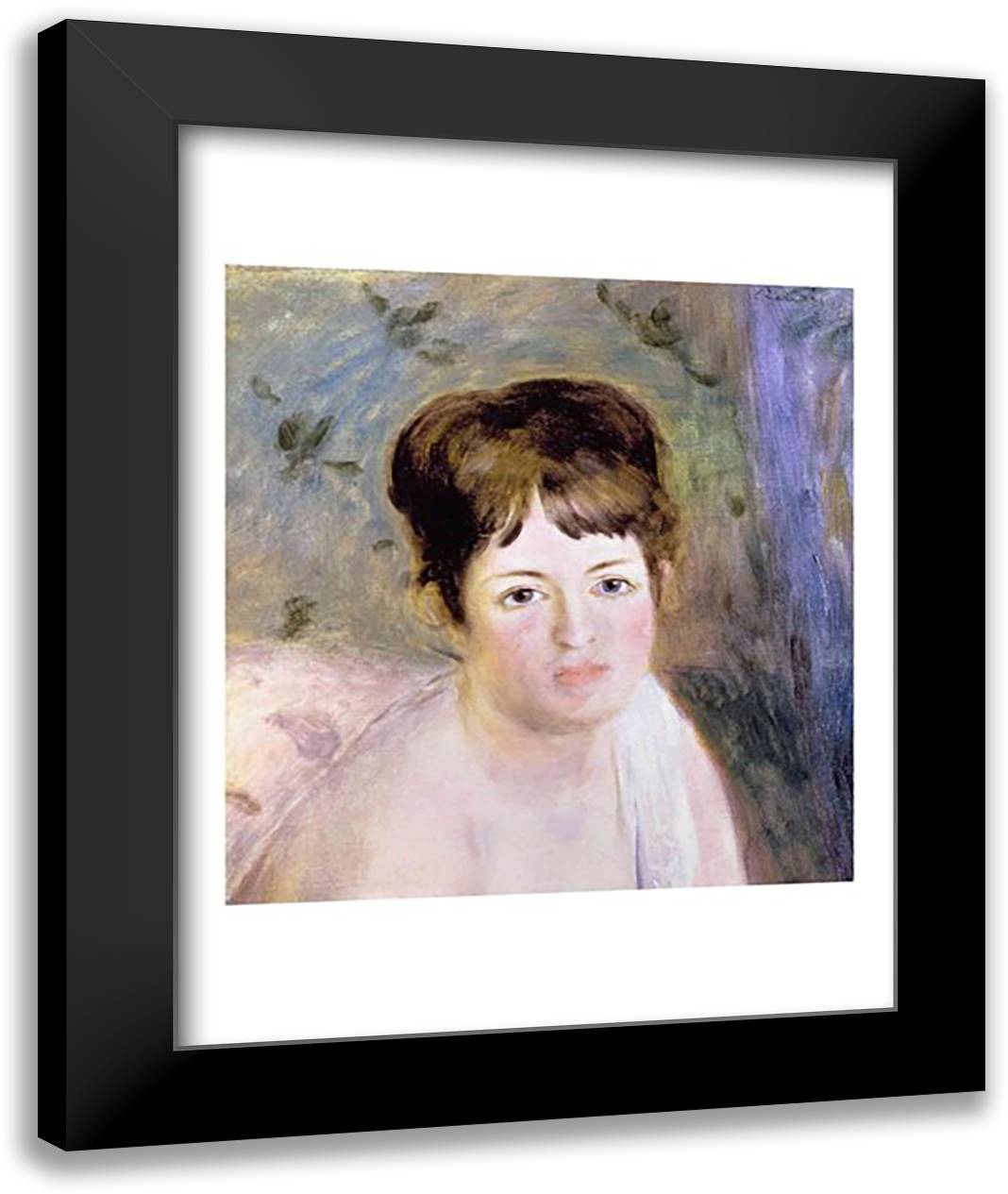 Woman's Head, c.1876 22x28 Black Modern Wood Framed Art Print Poster by Renoir, Pierre-Auguste