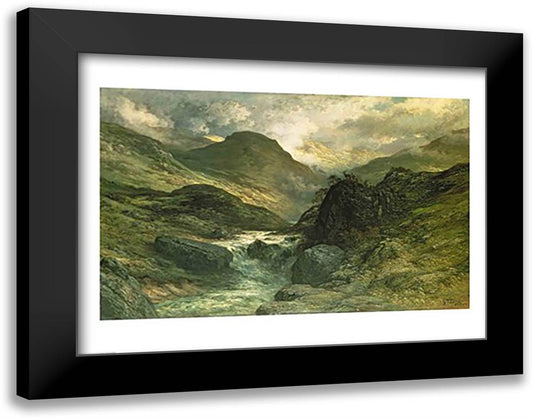 A Canyon, 1878 28x22 Black Modern Wood Framed Art Print Poster by Dore, Gustave