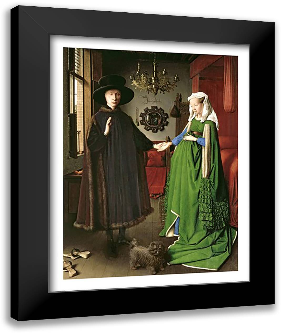 The Portrait of Giovanni Arnolfini and his Wife Giovanna Cenami 22x28 Black Modern Wood Framed Art Print Poster by Eyck, Jan Van