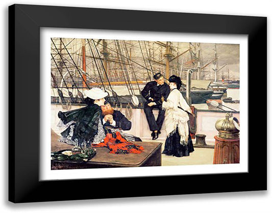 The Captain and the Mate, 1873 28x22 Black Modern Wood Framed Art Print Poster by Tissot, James