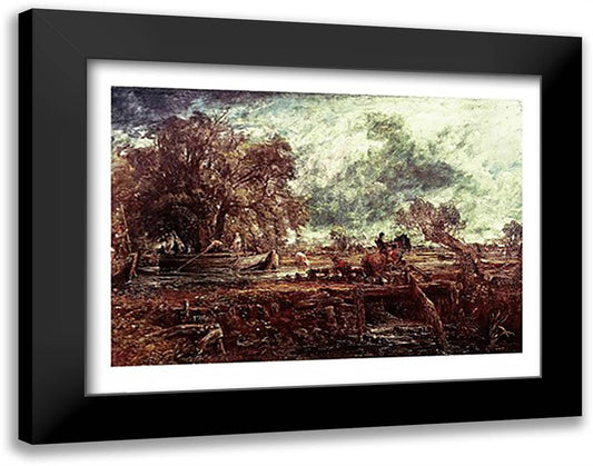 Study for The Leaping Horse, c.1825 28x22 Black Modern Wood Framed Art Print Poster by Constable, John