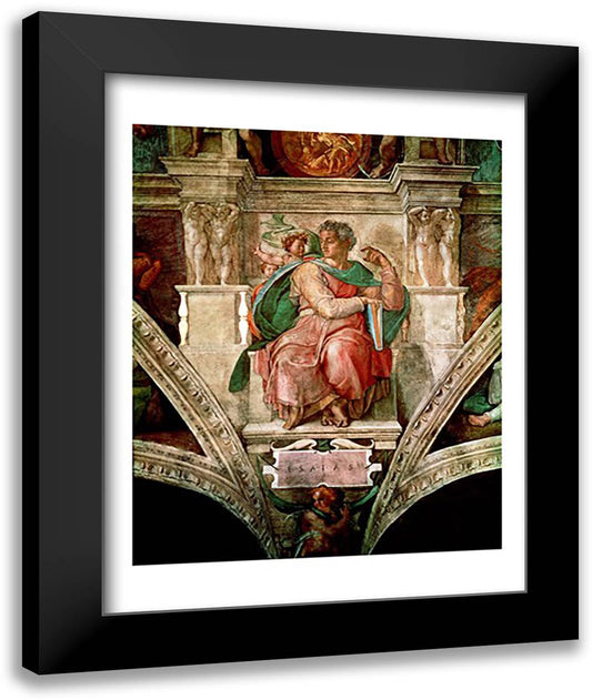 Sistine Chapel Ceiling: The Prophet Isaiah 22x28 Black Modern Wood Framed Art Print Poster by Michelangelo